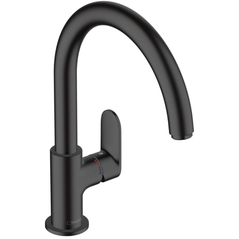 foto del prodotto hansgrohe vernis blend m35 miscelatore monocomando cucina 260 con bocca orientabile, nero opaco, 71870670