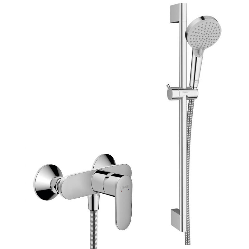 foto del prodotto hansgrohe vernis blend set doccia miscelatore doccetta 2 getti barra 65cm, cromo 71640000 vernis 