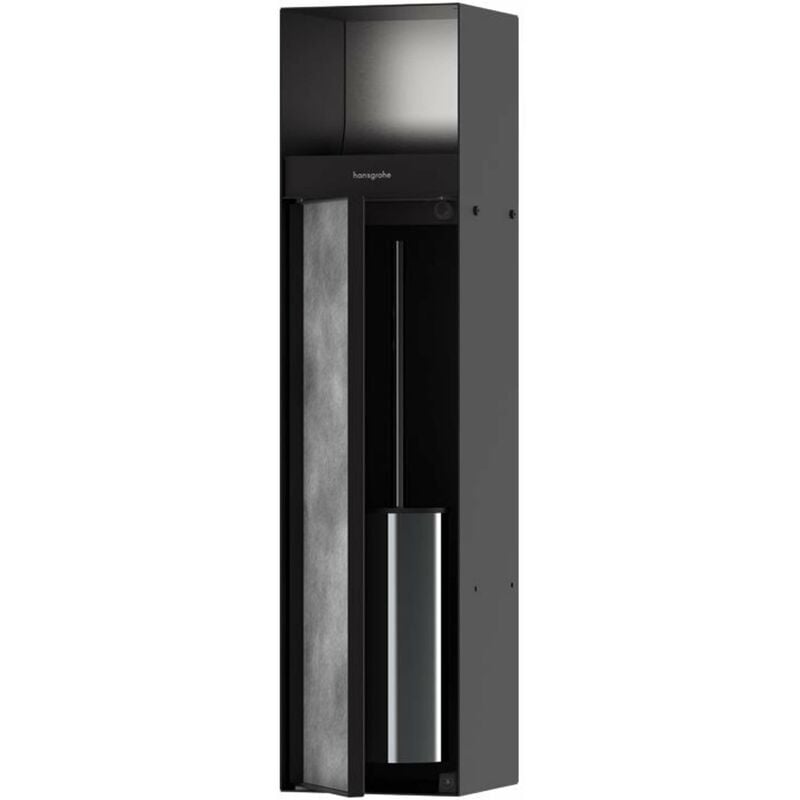 foto del prodotto hansgrohe xtrastoris rock portarotolo ad incasso con scopino wc, con sportelli, nero opaco 56062670