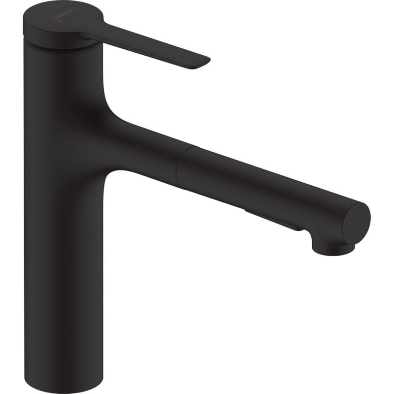 foto del prodotto hansgrohe zesis m33 miscelatore cucina 160 con doccetta estraibile 2 getti nero opaco 74801670