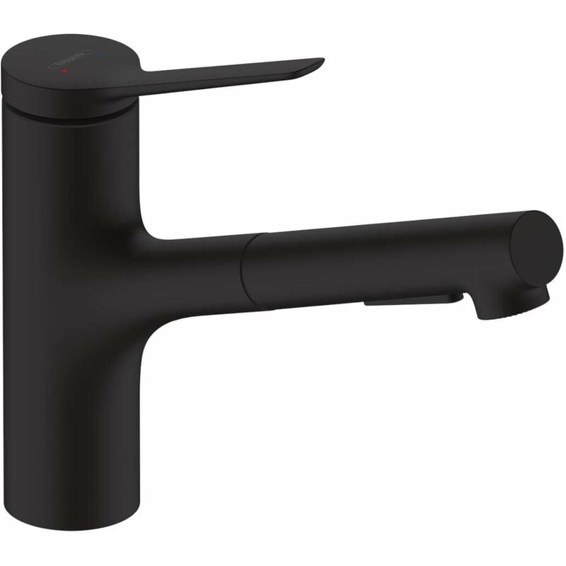 foto del prodotto hansgrohe zesis m33 miscelatore da lavello 150, con doccetta estraibile, nero opaco 74800670