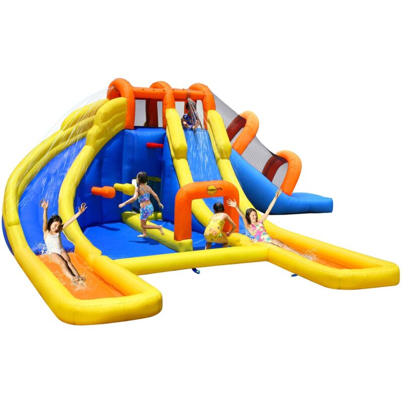 foto del prodotto happy castello giostra gonfiabile parco acquatico con pompa inclusa hop