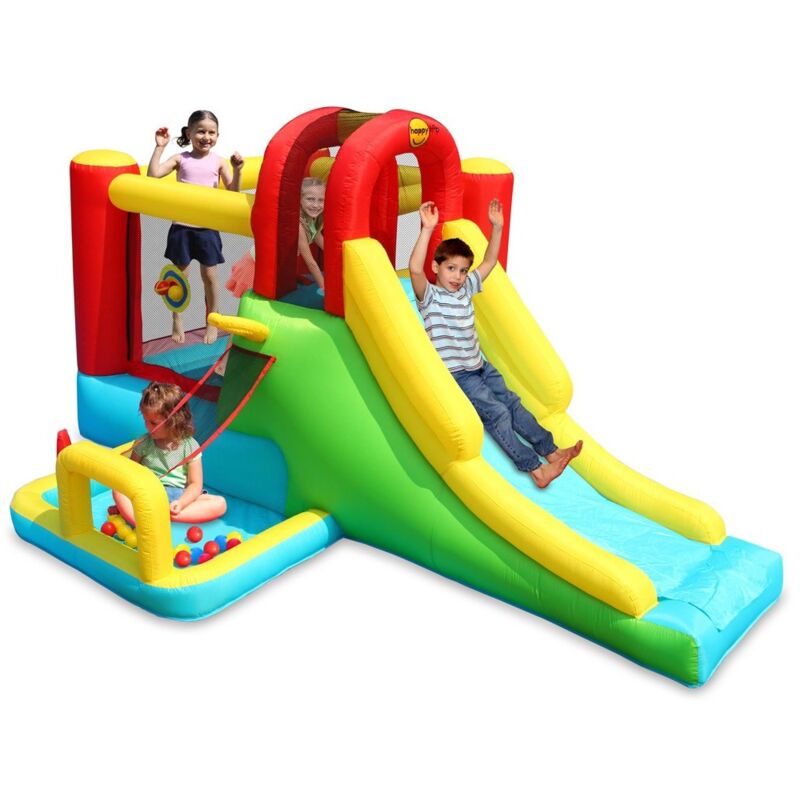 foto del prodotto happy castello gonfiabile scivolo per bambini gioco vasca palline giardino saltarello