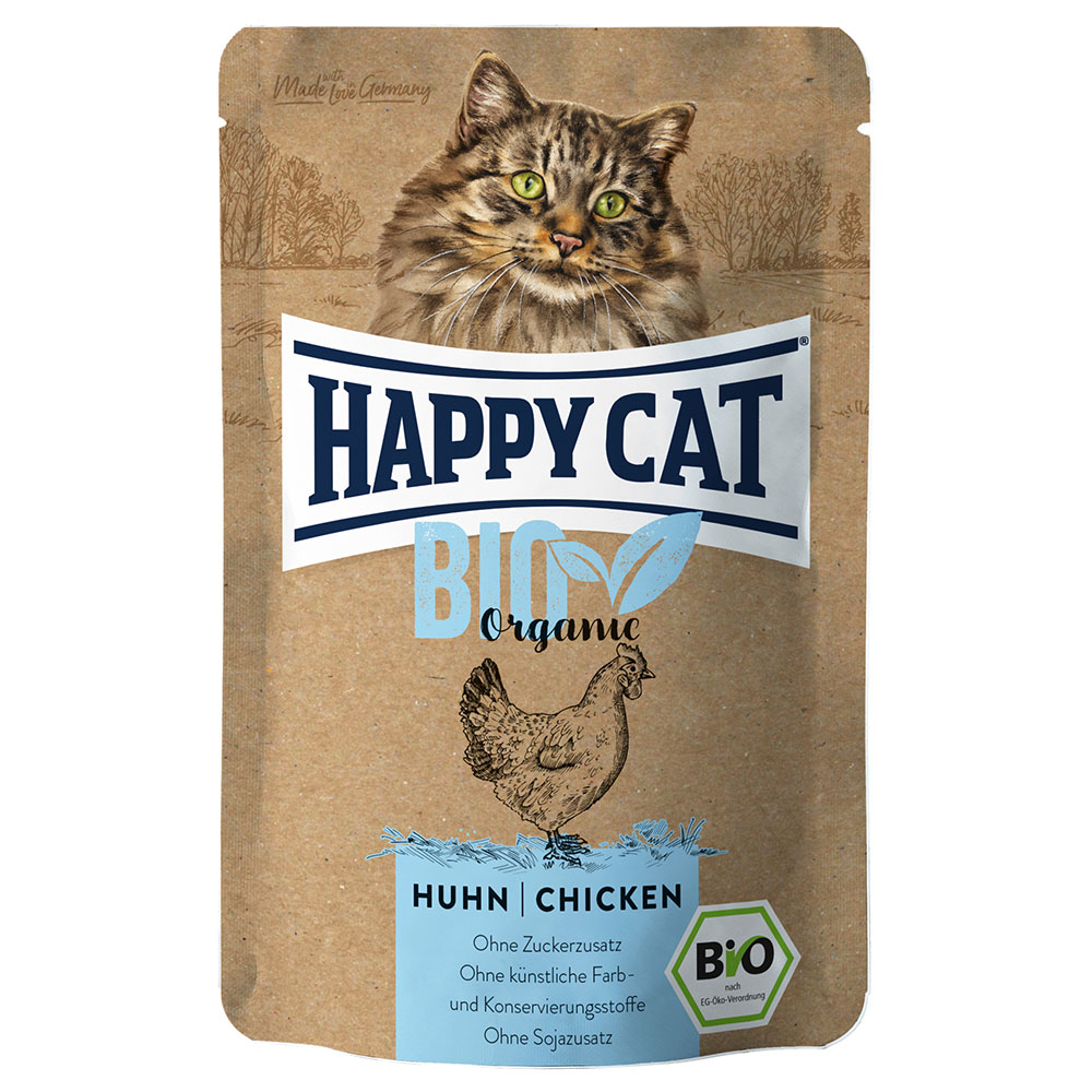 foto del prodotto happy cat bio buste 6 x 85 g umido per gatto pollo bio
