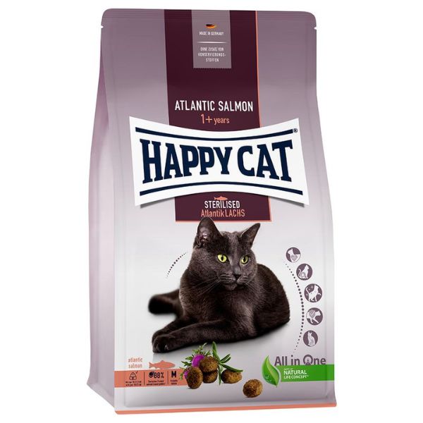 foto del prodotto happy cat sterilised adult salmone atlantico 1,3 kg 1 ordine scegli lo sconto bzr5 bzr20 200 punti fedelt 