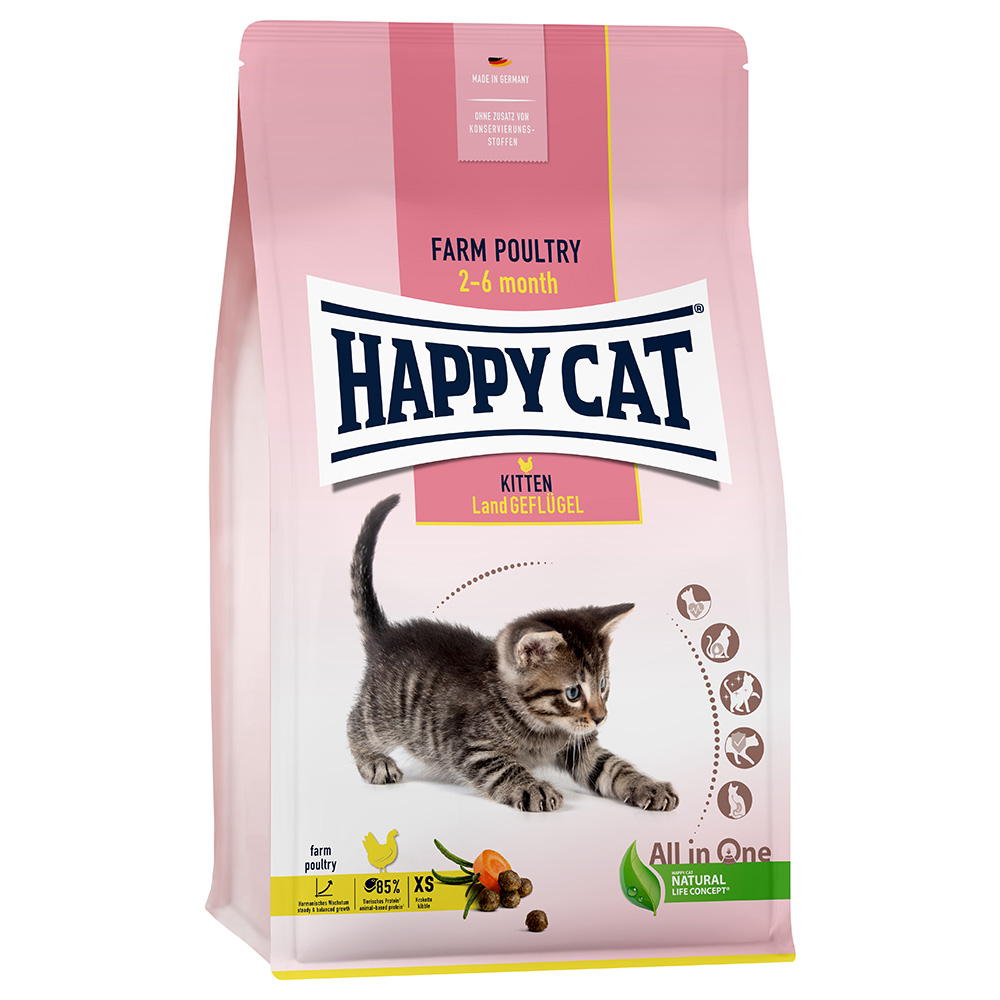 foto del prodotto happy cat young kitten pollame di campagna crocchette per gatti 4 kg