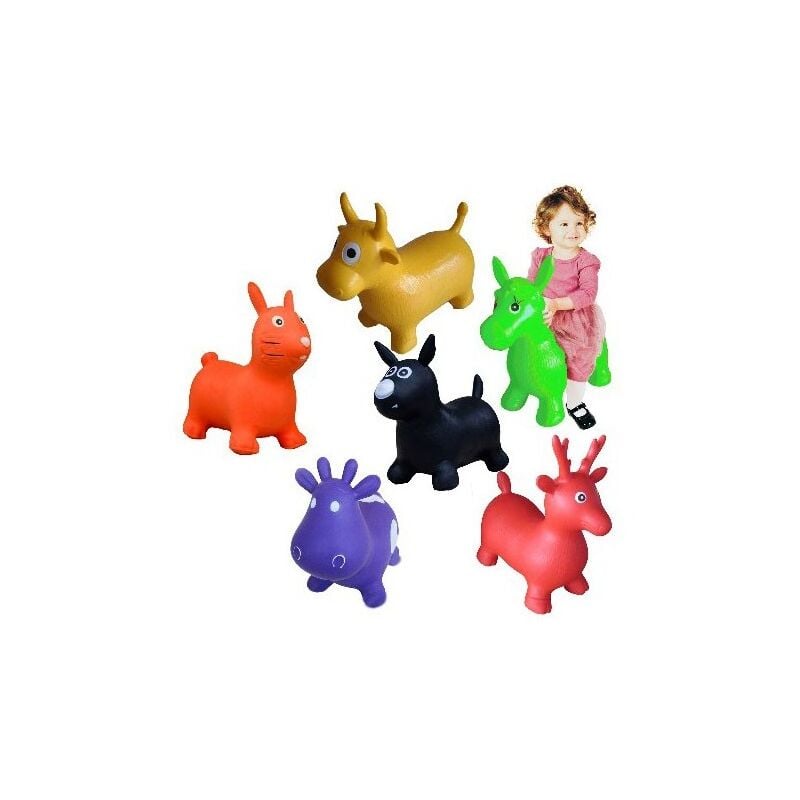 foto del prodotto happy cavalcabile gonfiabile puppy animaletto gomma saltarello giochi bimbi no pompa modello cane azzurro