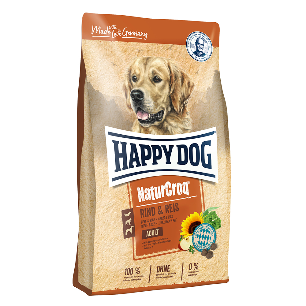 foto del prodotto happy dog naturcroq manzo riso crocchette per cane 15 kg