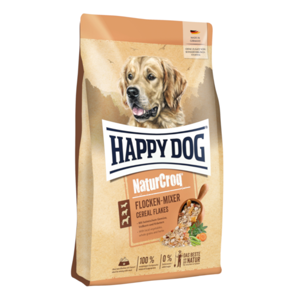 foto del prodotto happy dog premium naturcroq cereal flakes alimento in fiocchi per cani 1,5 kg