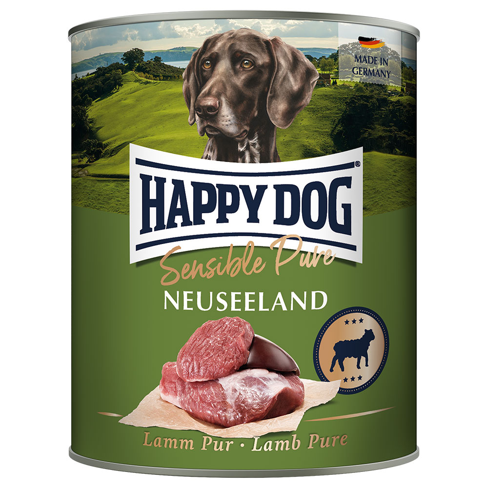 foto del prodotto happy dog sensible pure 24 x 800 g alimento umido per cani - nuova zelanda agnello