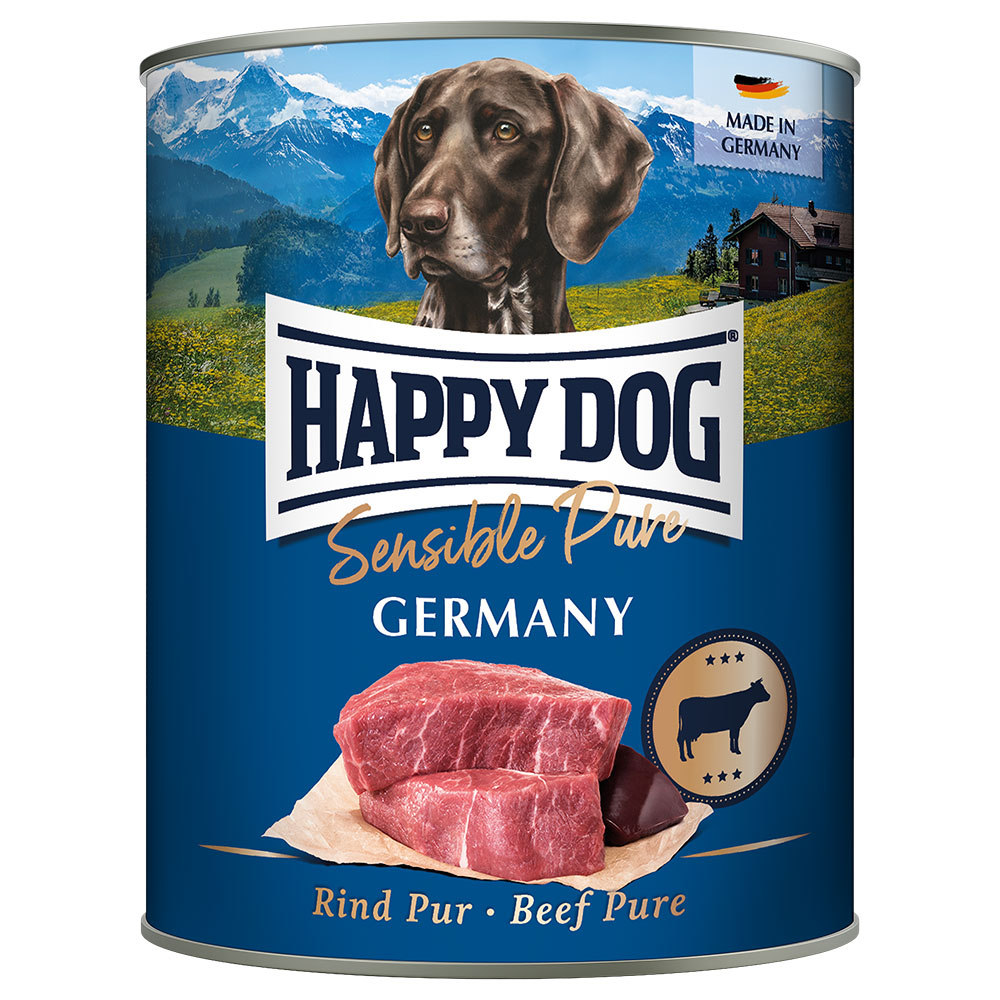 foto del prodotto happy dog sensible pure 6 x 800 g alimento umido per cani germania manzo puro 