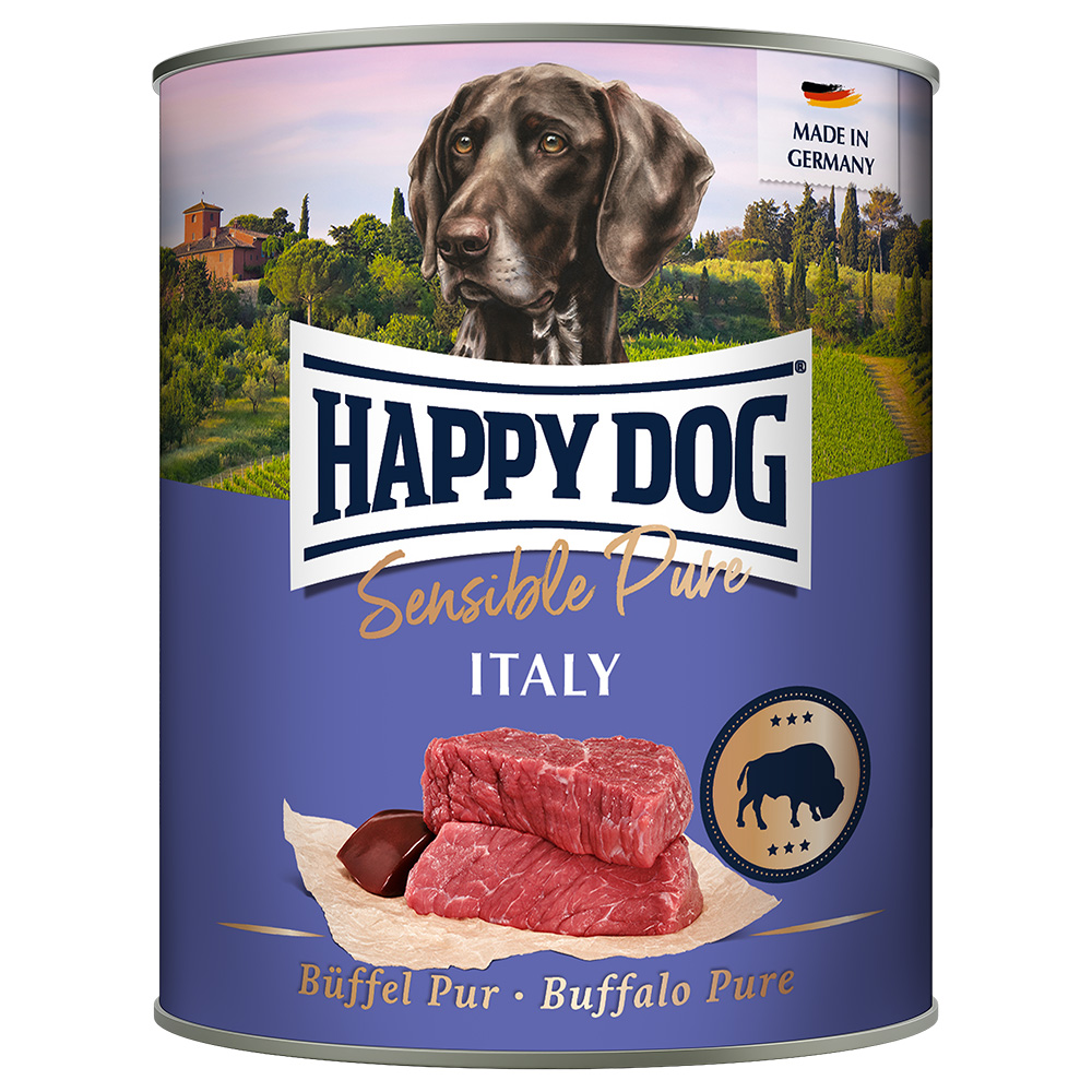 foto del prodotto happy dog sensible pure 6 x 800 g alimento umido per cani italia bufalo puro 