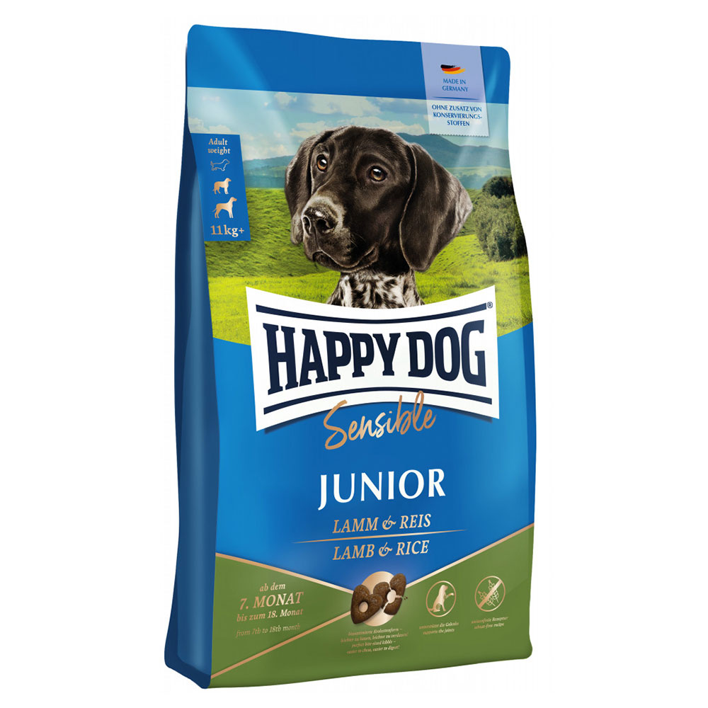 foto del prodotto happy dog supreme sensible junior agnello e riso crocchette per cani - set 2 x 10 kg