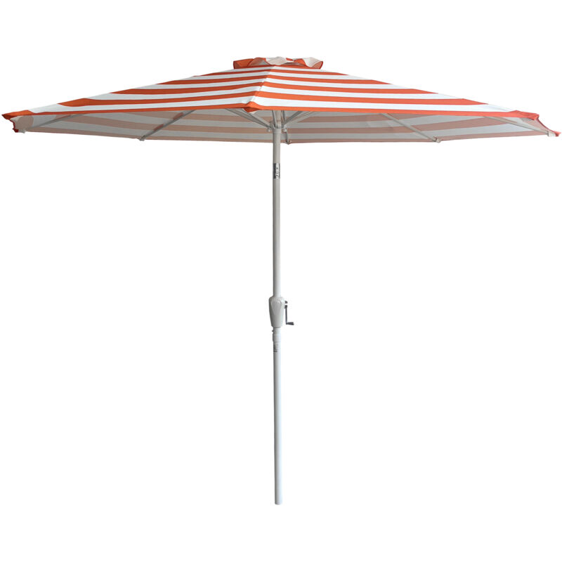 foto del prodotto happy garden bandol ombrellone rotondo diritto diametro 2,70 m con strisce arancioni