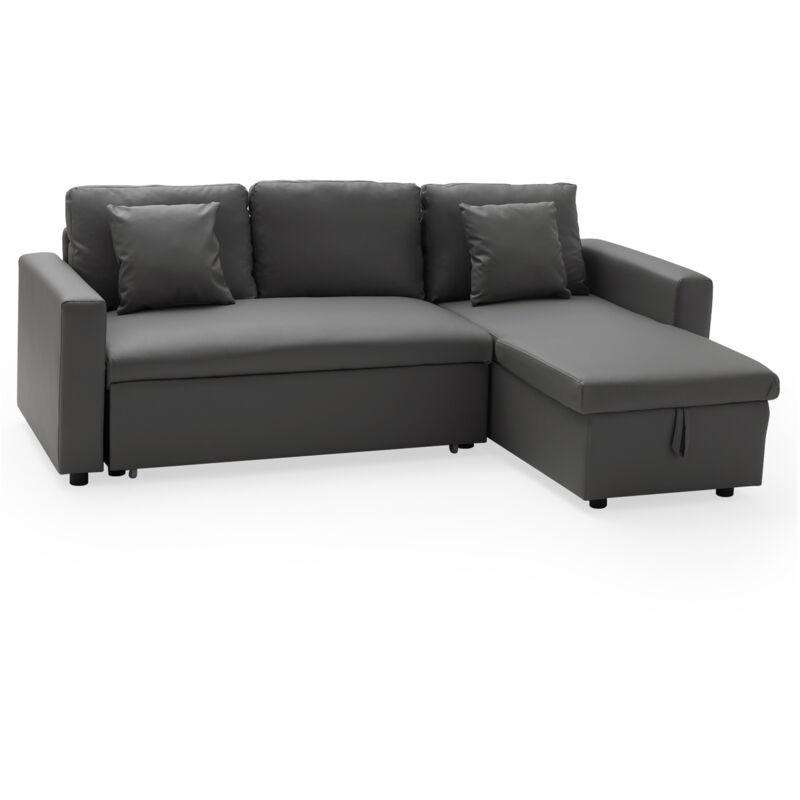 foto del prodotto happy garden clark divano letto angolare a 3 posti grigio
