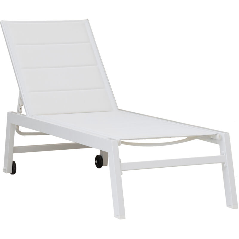 foto del prodotto happy garden lettino barbados in textilene bianco alluminio bianco