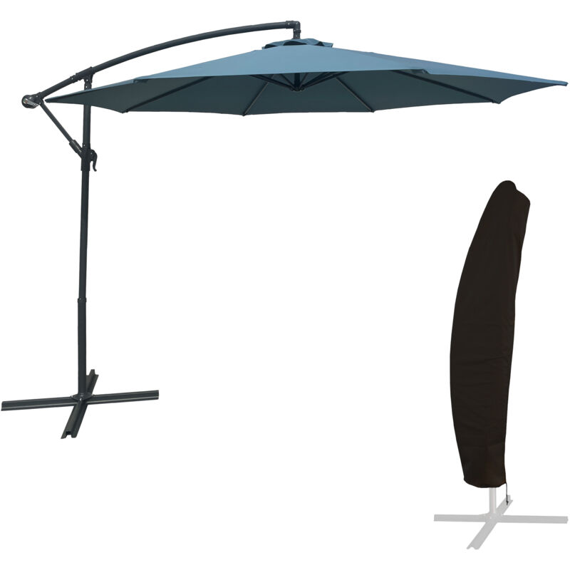 foto del prodotto happy garden oahu ombrellone rotondo diametro 3m blu grigio copertura