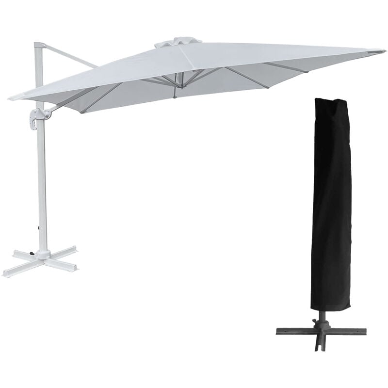 foto del prodotto happy garden ombrellone offset molokai rettangolare 3x4m bianco copertura