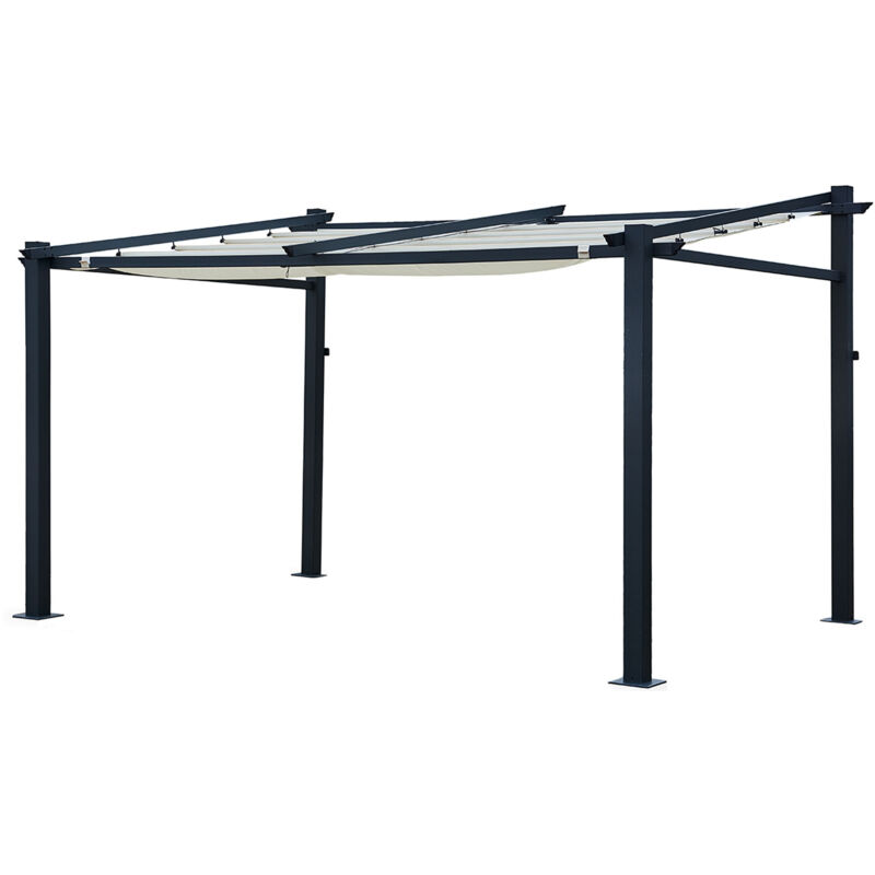 foto del prodotto happy garden pergola a parete 3 4 m fr jus beige struttura in alluminio