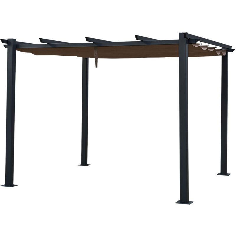 foto del prodotto happy garden pergola autoportante 3 3m cassis taupe struttura in alluminio