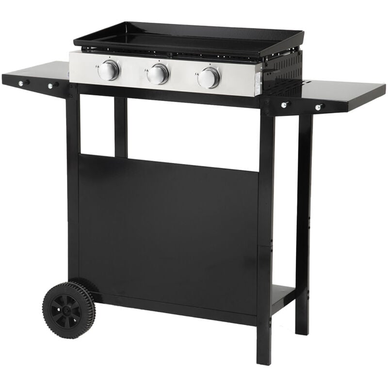 foto del prodotto happy garden piastra a gas m rida 3 bruciatori carrello