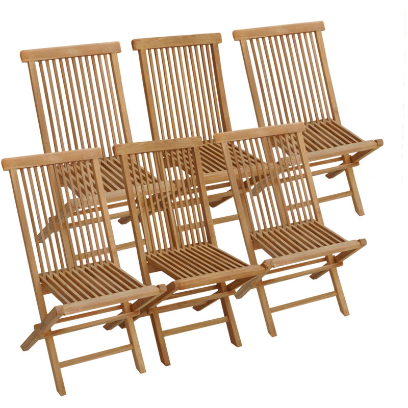 foto del prodotto happy garden set di 6 sedie da giardino in teak lombok