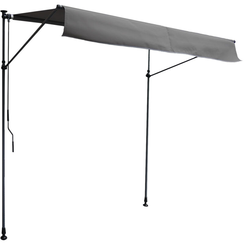 foto del prodotto happy garden tenda da balcone chene 2 1,2 m tessuto antracite e telaio grigio