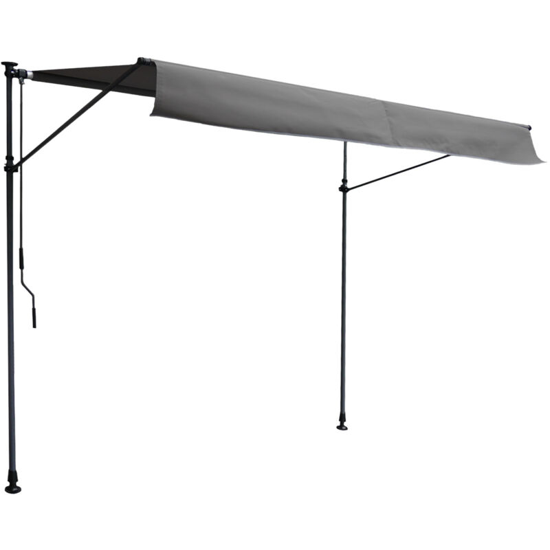 foto del prodotto happy garden tenda da balcone chene 3 1,2 m tessuto antracite e telaio grigio