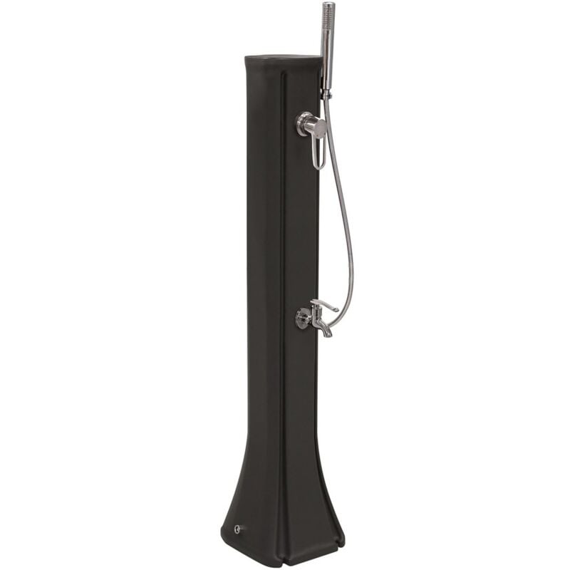 foto del prodotto happy go solar shower 23l formidra 26x29x120cm - polietilene hd per esterni + doccetta, miscelatore e risciacquo piedi rimovibili - compatto e funzionale - antracite - ds-hg142no - coloris anthracite