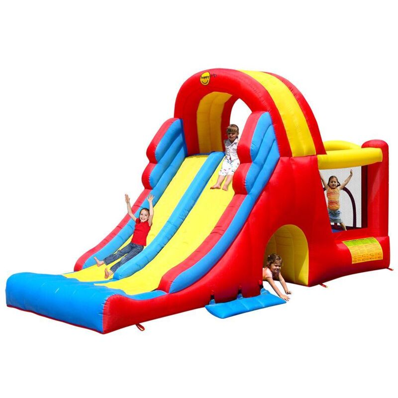 foto del prodotto happy mega scivolo combo giostra castello gonfiabile con pompa inclusa hop
