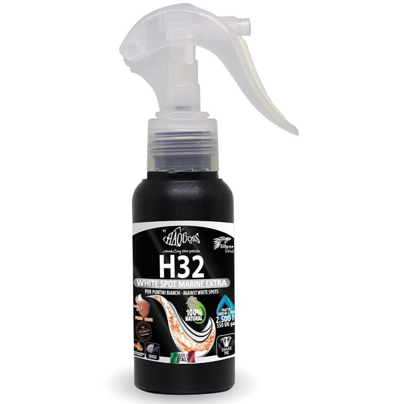 foto del prodotto haquoss h32 white spot marine extra 100ml estratto di pepe al 100 contro i puntini bianchi in acqua marina