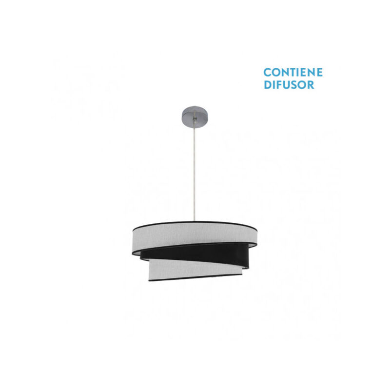 foto del prodotto hara lampada a sospensione 2xe27 cromo/bianco-nero regx50x50 cm