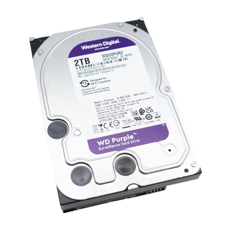 foto del prodotto hard disk western hdd digital 2tb 3,5 sata iii per videoregistratori dvr hd2tb