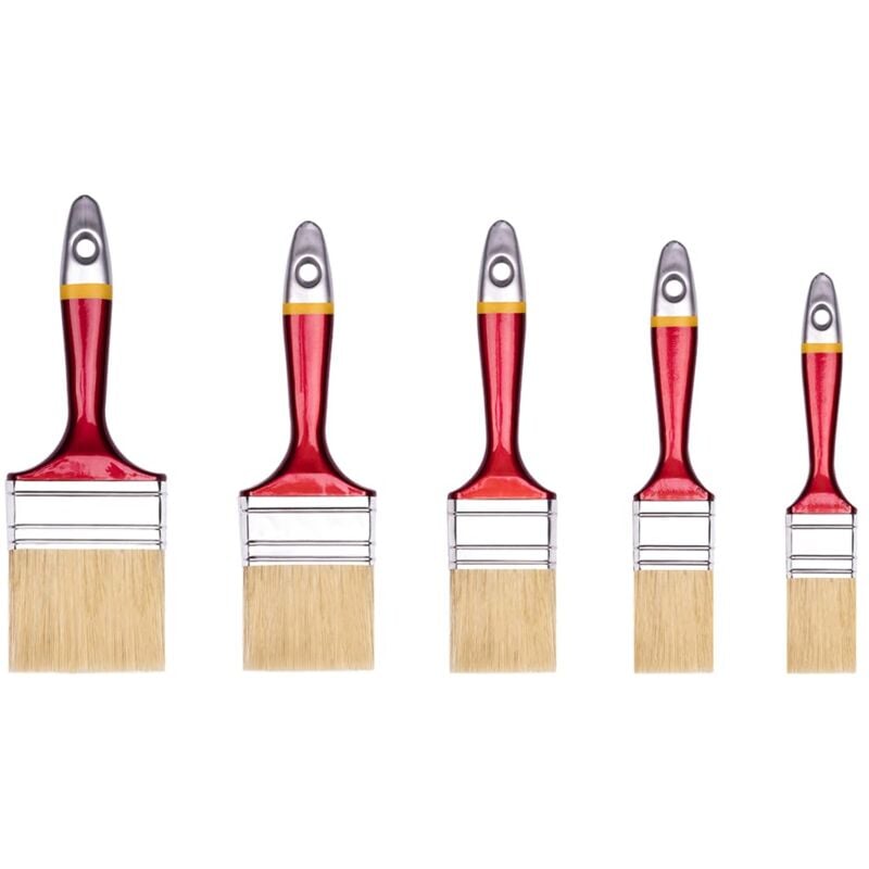 foto del prodotto hardy working tools flachpinsel-set 5-teilig, 1 st ck 25, 35, 50, 60, 75 mm breite, malerpinsel set mit holzgriff, lackpinsel serie 33, 5pcs,