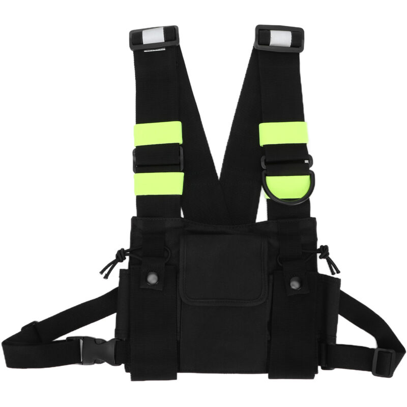 foto del prodotto harnais de poitrine radio, harnais de poche poitrine pour talkie walkie radio, harnais radio tyt r fl chissant jaune pack avant gilet sac de poitrine