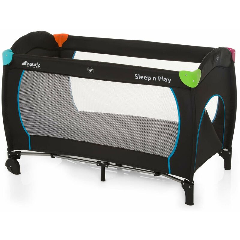 foto del prodotto hauck lettino da viaggio sleep n play go plus culla neonato fino a 15kg letto pieghevole 60x120cm box bambini con ruote, apertura laterale e