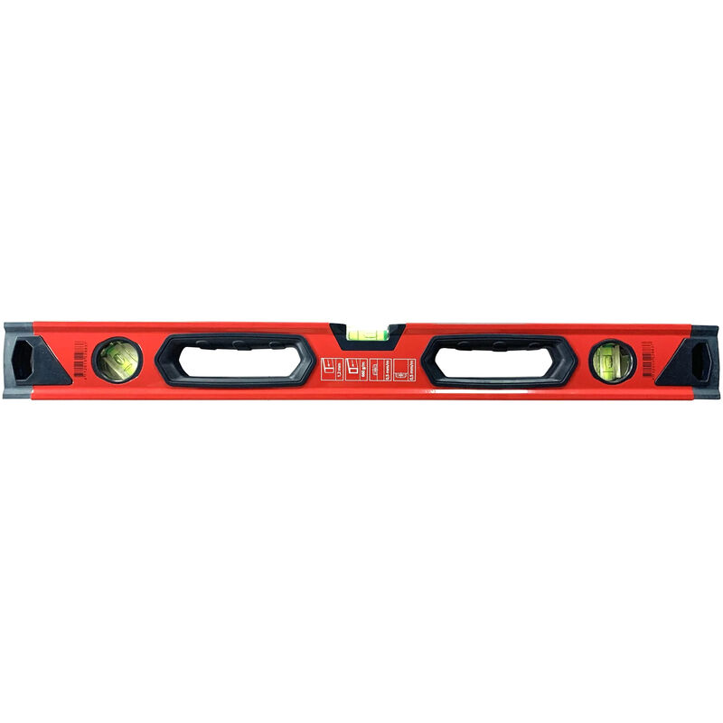 foto del prodotto haushalt livella household 600 mm con 3 livelle impugnatura ergonomica gommata 384 g rosso