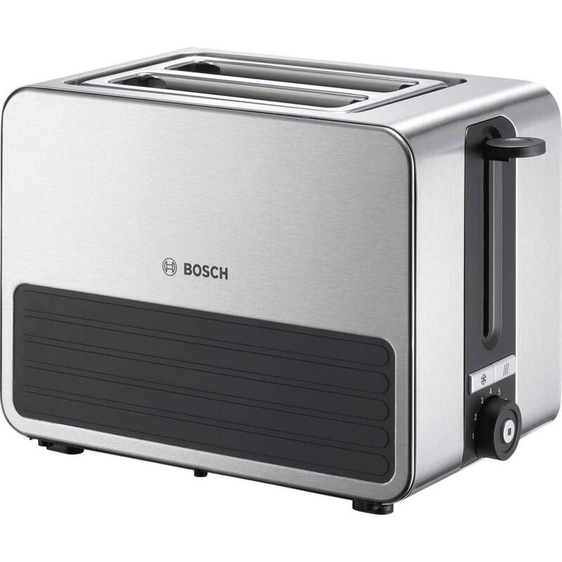 foto del prodotto haushalt tat7s25 tostapane con griglia scaldabriosche integrata acciaio inox, nero bosch