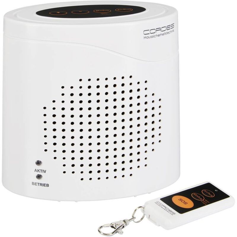 foto del prodotto haussicherheit cane da guardia elettronico cc 2200 bianco con telecomando 120 db 002002 cordes