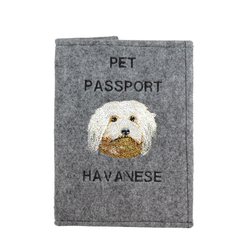 foto del prodotto havanese portapassaporto per cani, portadocumenti, regalo per viaggiatori di art dog