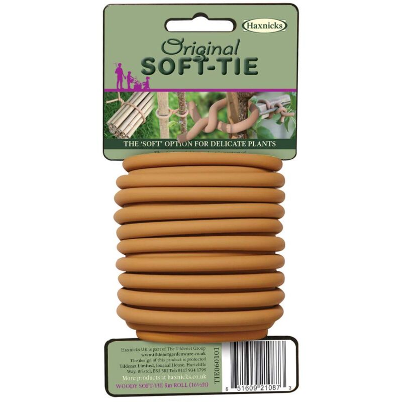 foto del prodotto haxnicks woody slim soft tie garden tie gentle plant support reusable altrnative to garden twine 8m bown tie020101