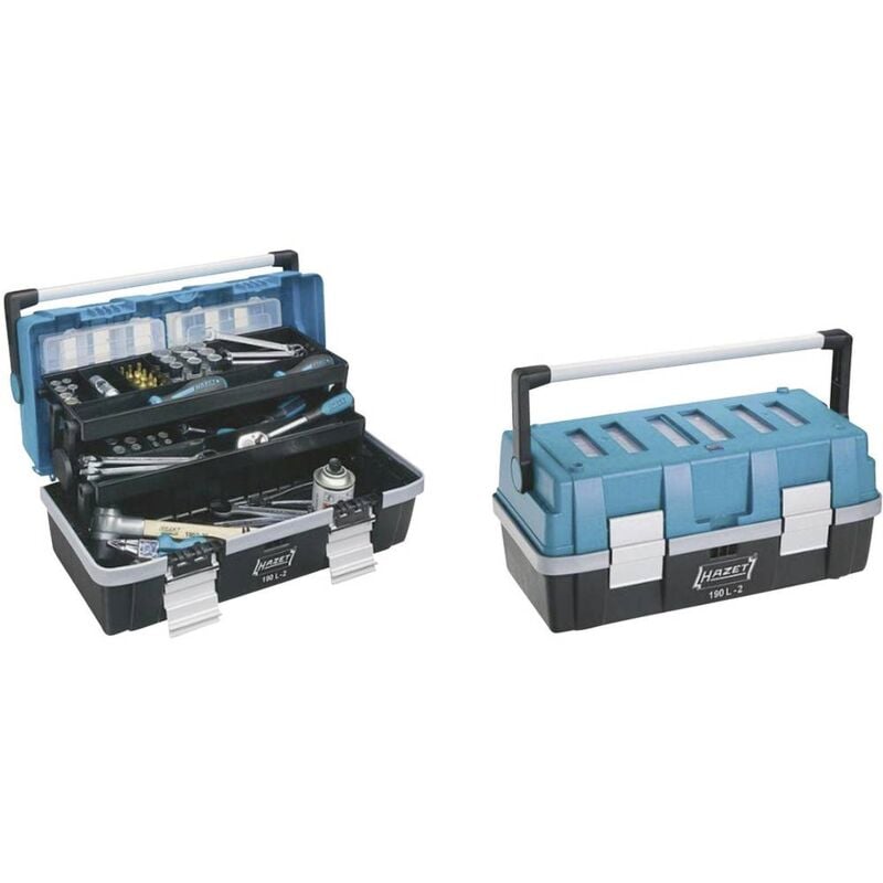 foto del prodotto hazet 190l 2 cassetta porta utensili senza contenuto plastica nero, blu, argento