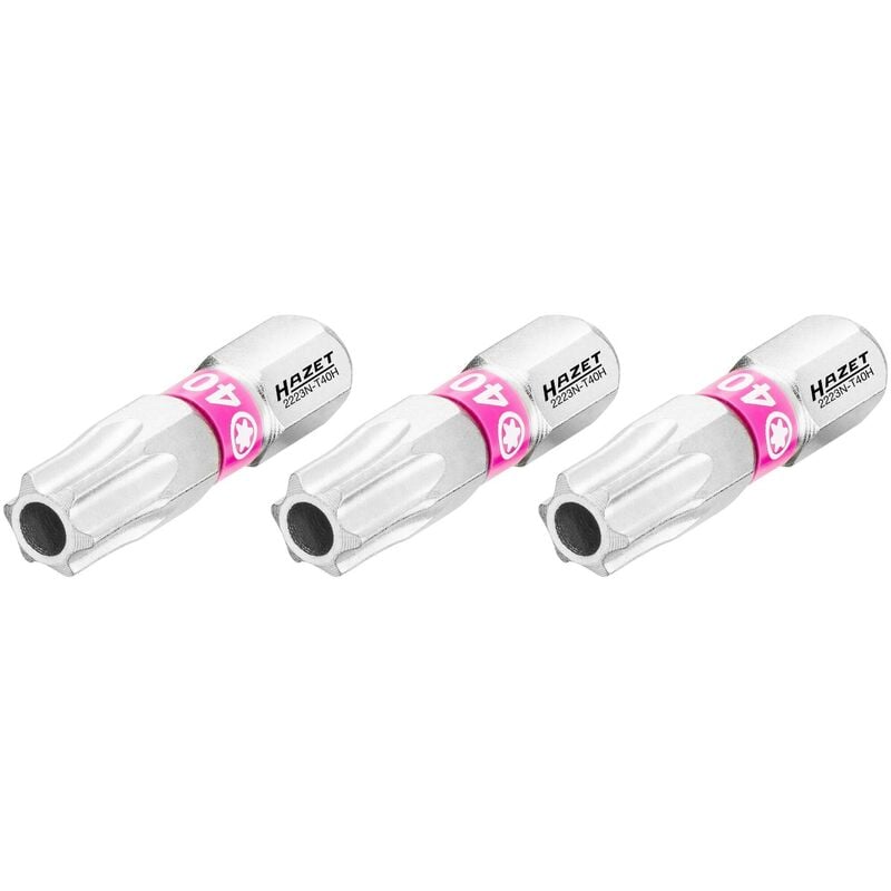 foto del prodotto hazet bit 2223n t40h 3 attacco esagonale, massiccio, 1 4 di pollice 6,3 mm profilo torx tamper resistant 3 pezzi ac t40h