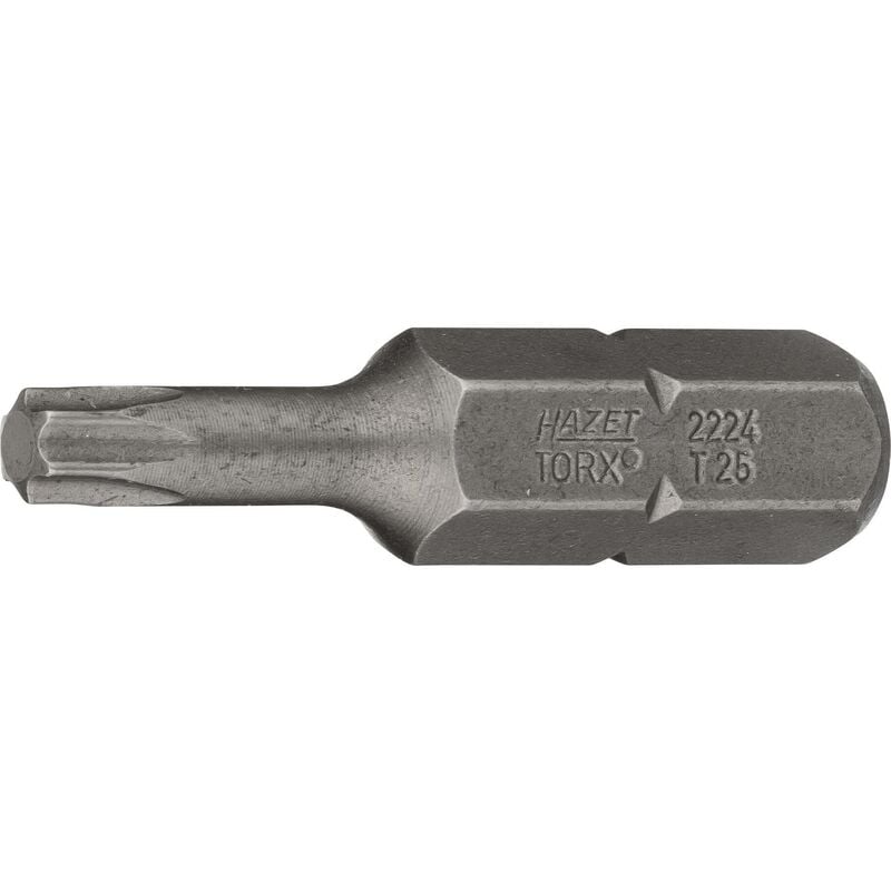 foto del prodotto hazet bit 2224 t25 attacco esagonale, massiccio, 5 16 di pollice 8 mm profilo interno torx ac t25