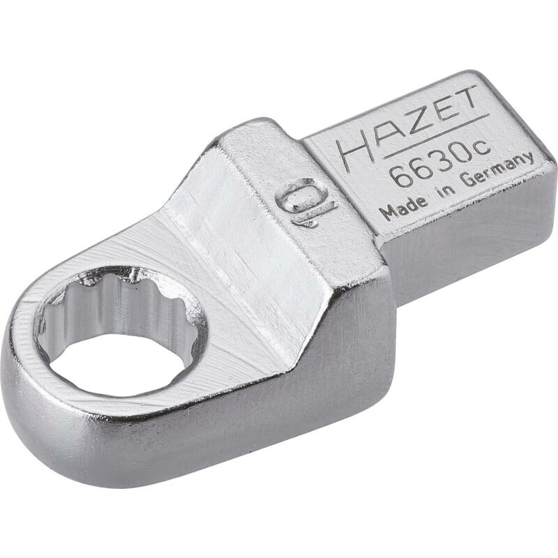 foto del prodotto hazet chiave ad anello ad innesto 6630c 10 attacco quadro ad innesto 9 x 12 mm, massiccio profilo trazione con doppio esagono esterno ac 10 mm