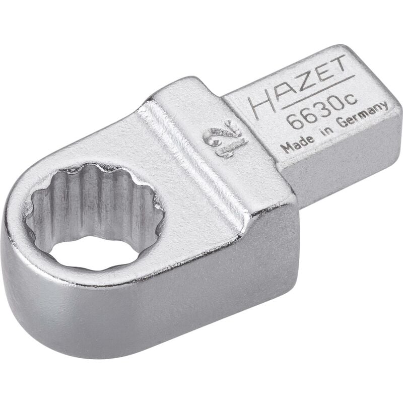 foto del prodotto hazet chiave ad anello ad innesto 6630c 12 attacco quadro ad innesto 9 x 12 mm, massiccio profilo trazione con doppio esagono esterno ac 12 mm