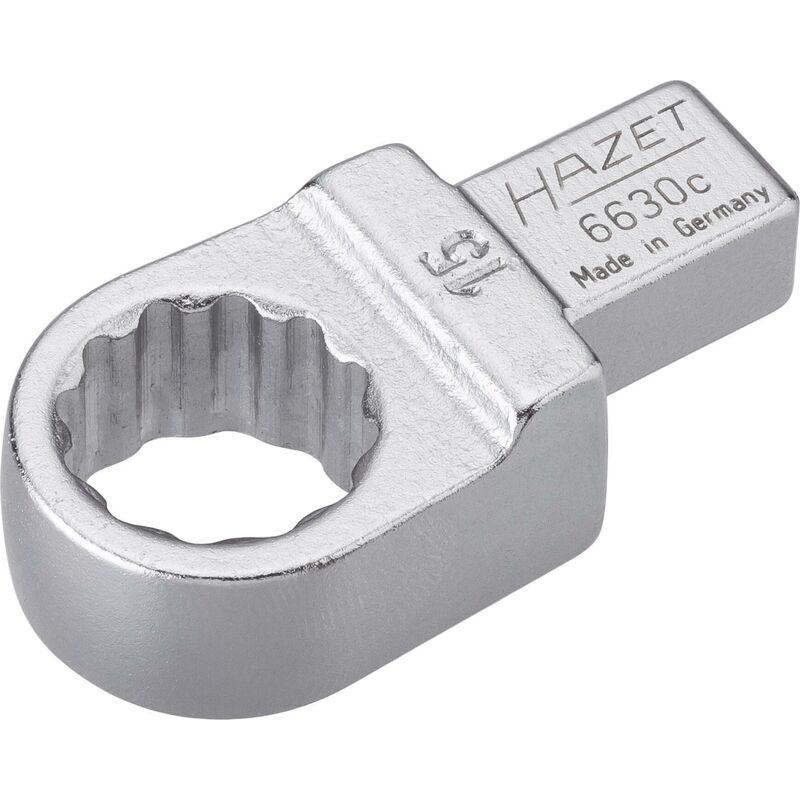 foto del prodotto hazet chiave ad anello ad innesto 6630c 15 attacco quadro ad innesto 9 x 12 mm, massiccio profilo trazione con doppio esagono esterno ac 15 mm