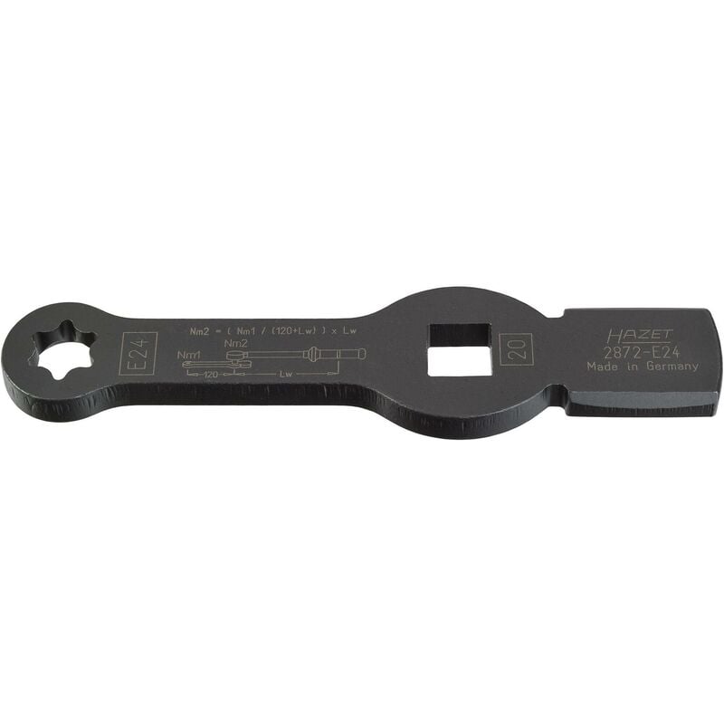 foto del prodotto hazet chiave poligonale per uso a percussione con 2 superfici battenti 2872 e24 attacco quadro, cavo, 3 4 di pollice 20 mm profilo esterno
