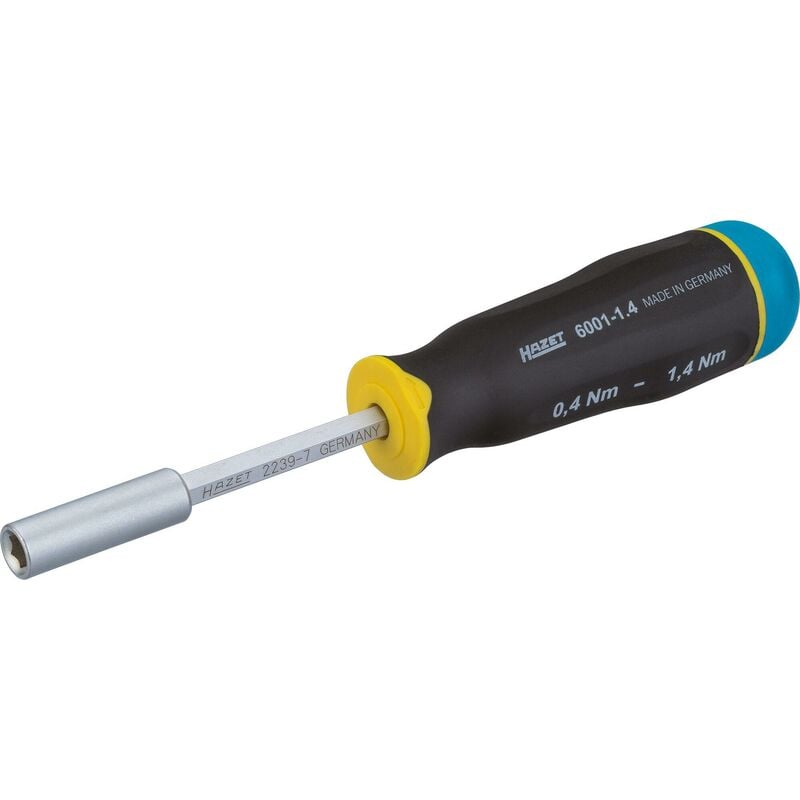 foto del prodotto hazet giravite dinamometrico 6001 1.4 3 campo di coppia min max 0.4 1.4 nm precisione 15 attacco esagonale, cavo, 1 4 di pollice 6,3