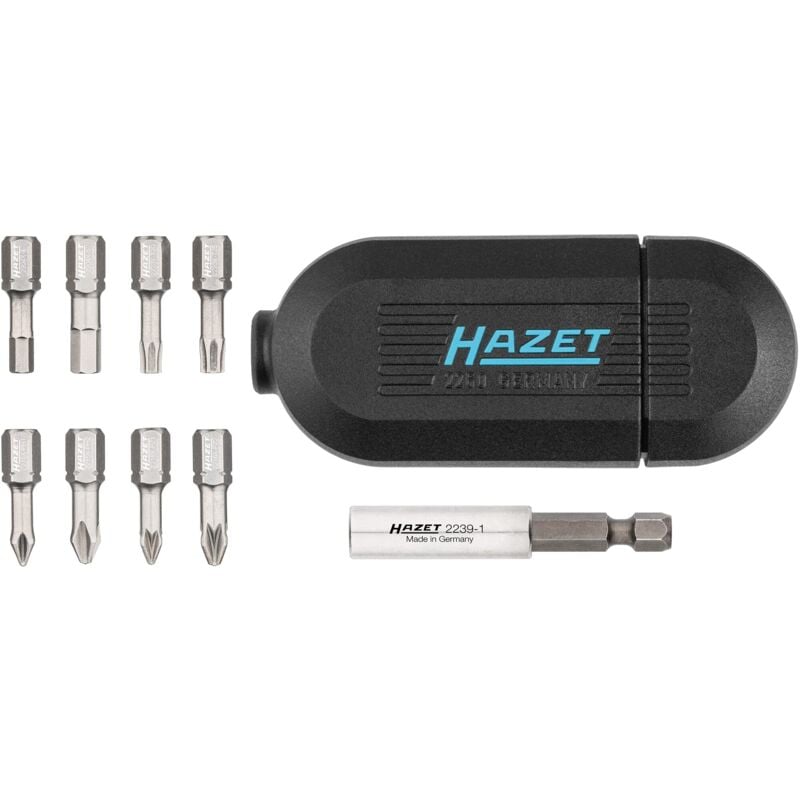 foto del prodotto hazet set di punte in acciaio inox 2260x/10n 10 pezzi, attacco: esagono 6,3 mm (1/4 di pollice), con adattatore adatto a trapani e avvitatori a batteria cassetta degli attrezzi mobile